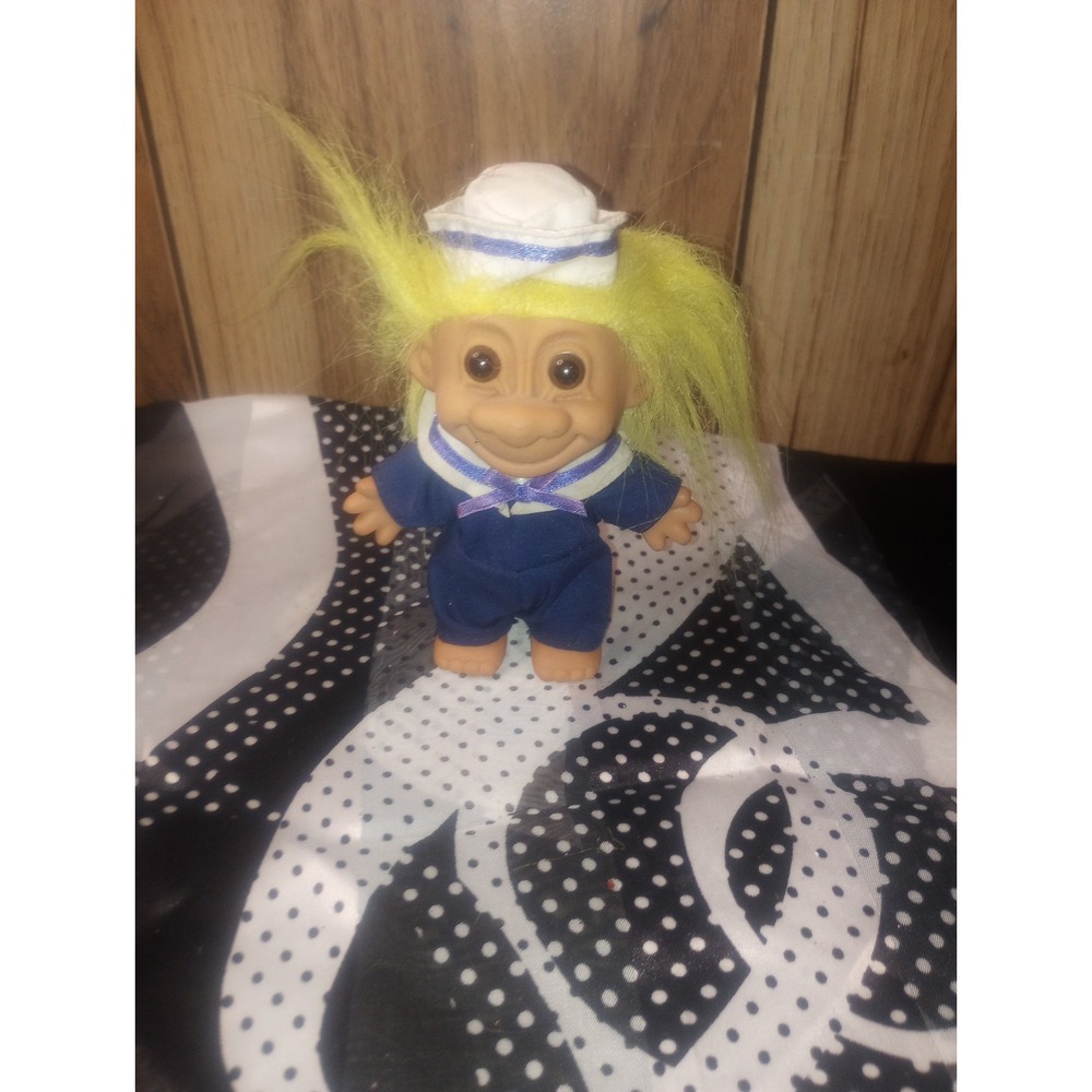Russ Trolls 5" Sailor Navy Yellow Hair Y2K 90s‎ Vintage